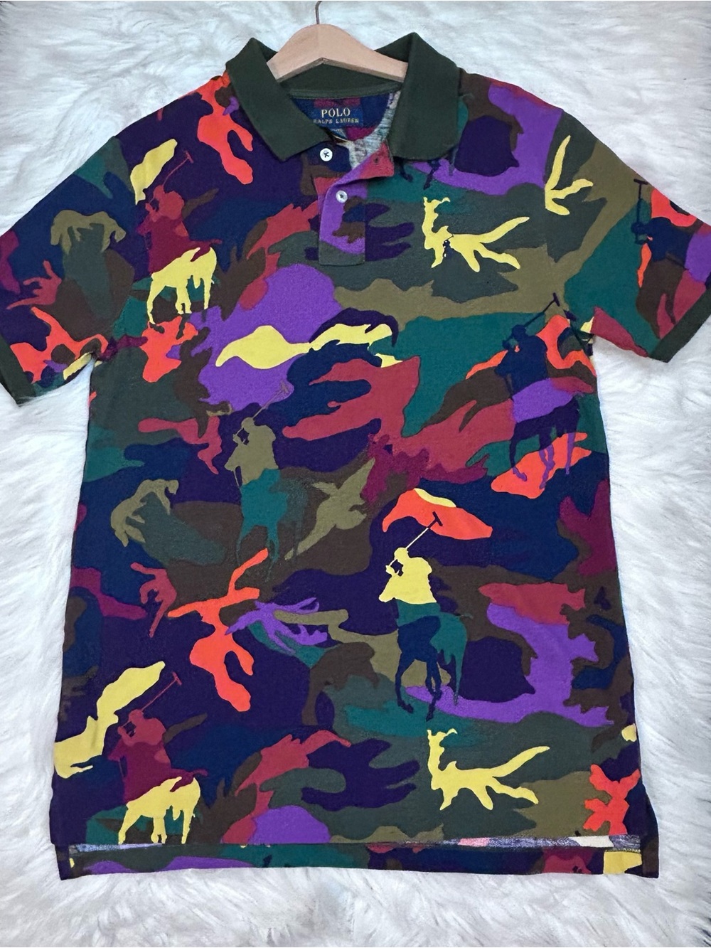Polo Ralph Lauren Shirt Boys XL (18-20) Camo Lightweight Preppy Hidden Big Pony